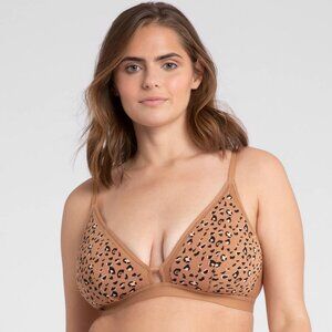 All You LIVELY 🆕 Size 1 | 32DD | Camel Leopard Print Busty Mesh Trim Bra | 3469